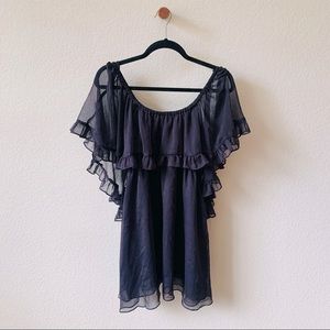 Free People Black Ruffle Dress M